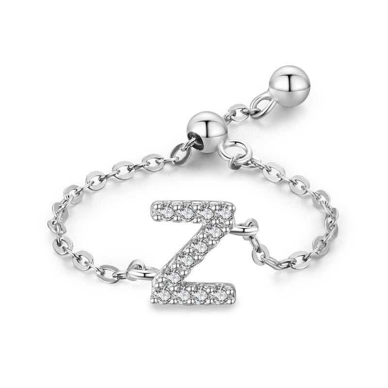 Brief-Kettenring Damen Mode Nische Design Liebe Dünner Ring Schmuck