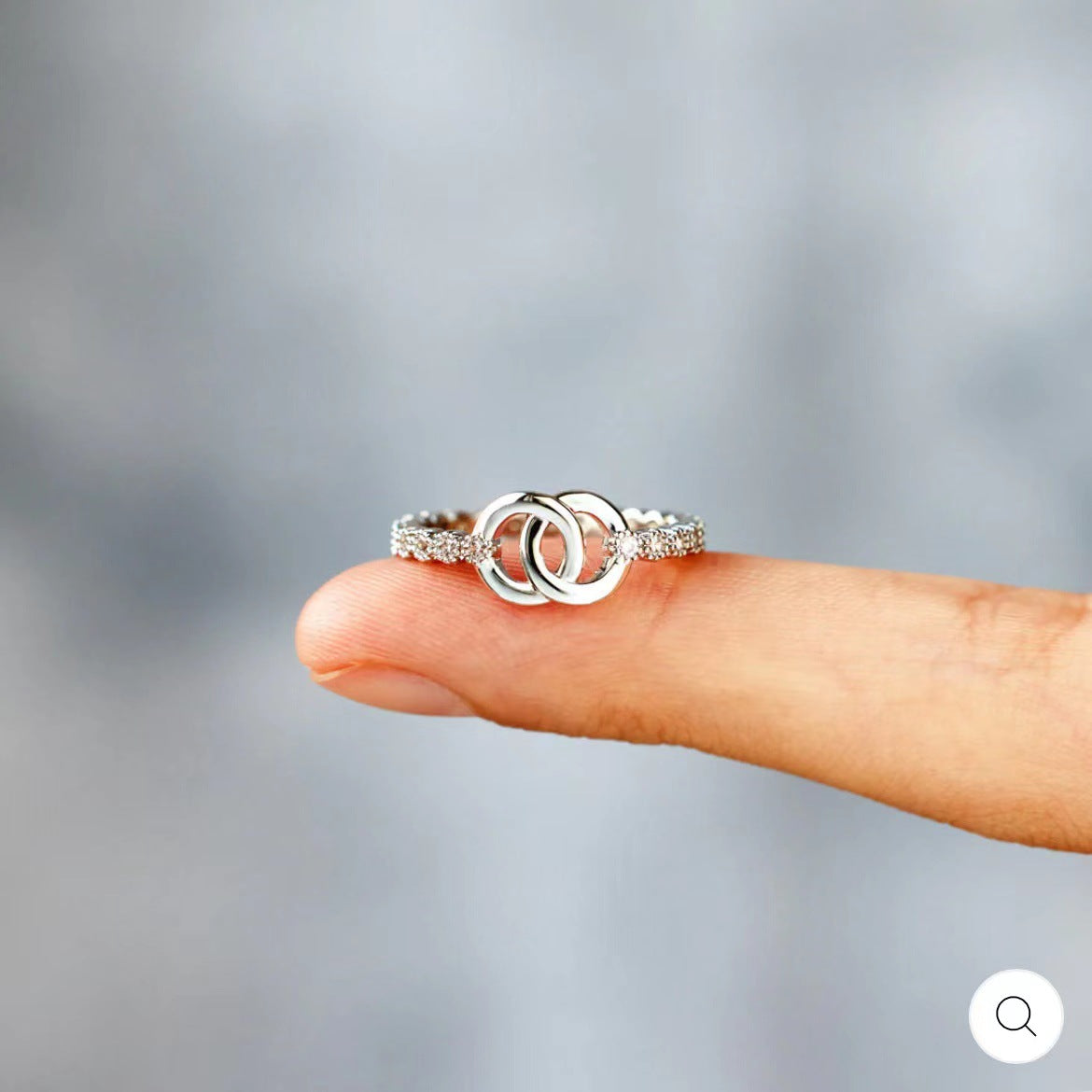 Mode Damen Doppelring Ring Rund Besonderer Schmuck