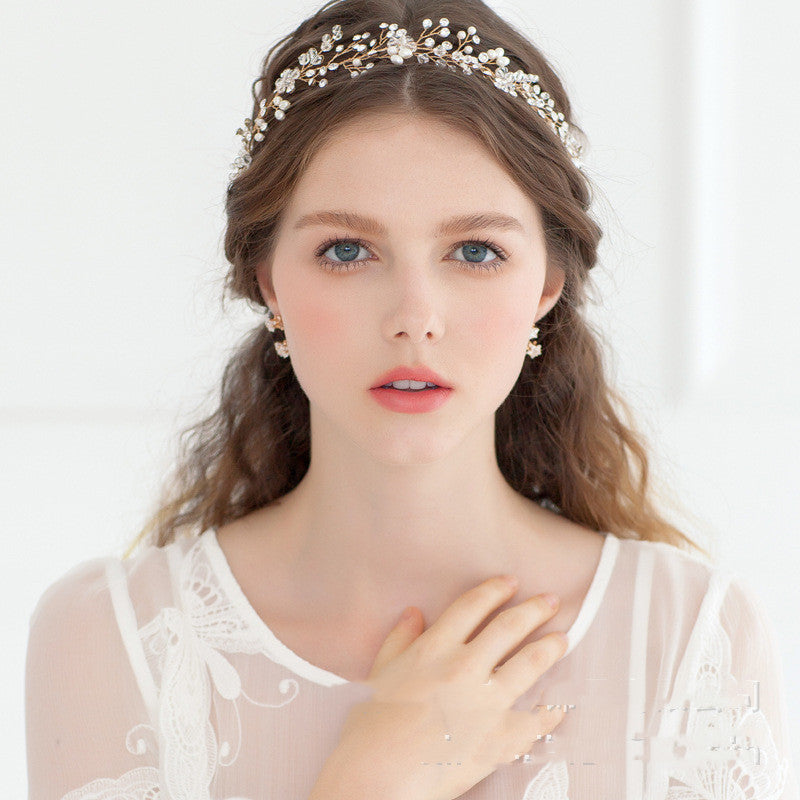 Mode Hochzeit Styling Perlenkopfschmuck