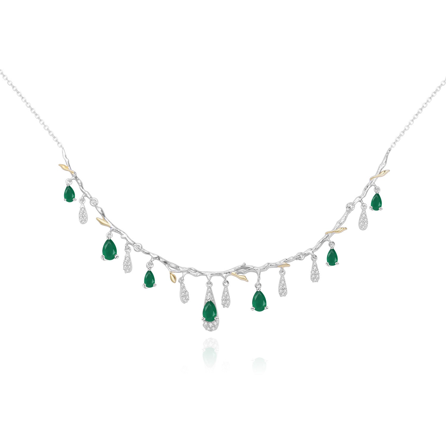 S925 Silber Natur Topas Halskette