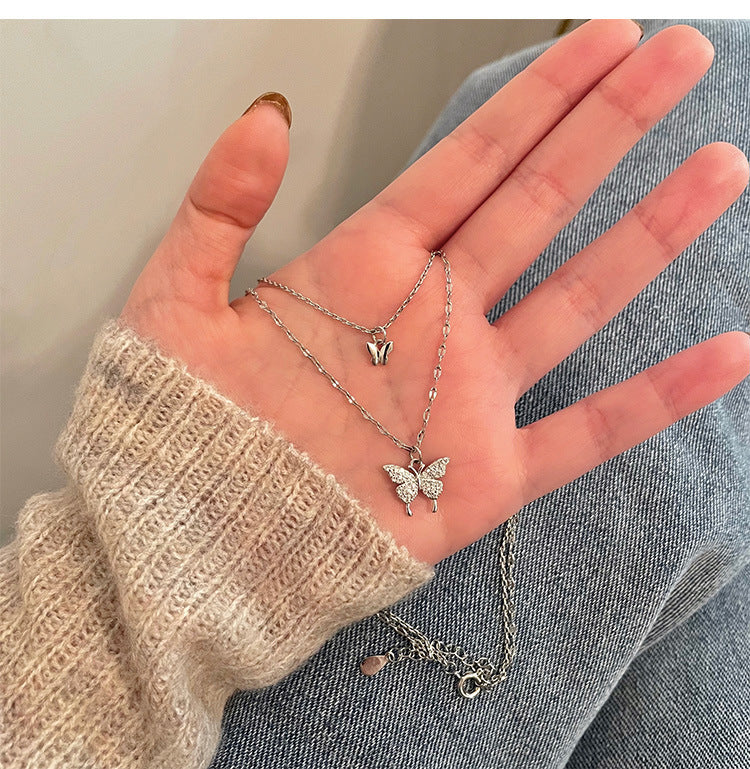 Bunte glitzernde Schlüsselbeinkette Halskette für Damen