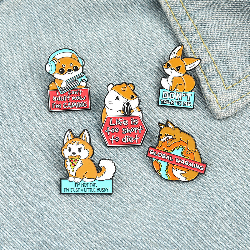 Broche de joyería de la serie de animales lindos creativos de dibujos animados