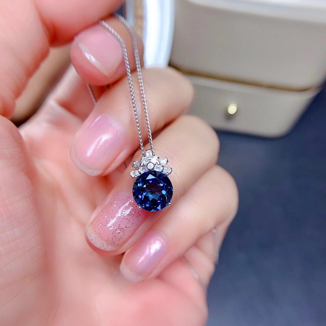 Schmucksets für Damen London Blue Stein Anhänger Halsketten