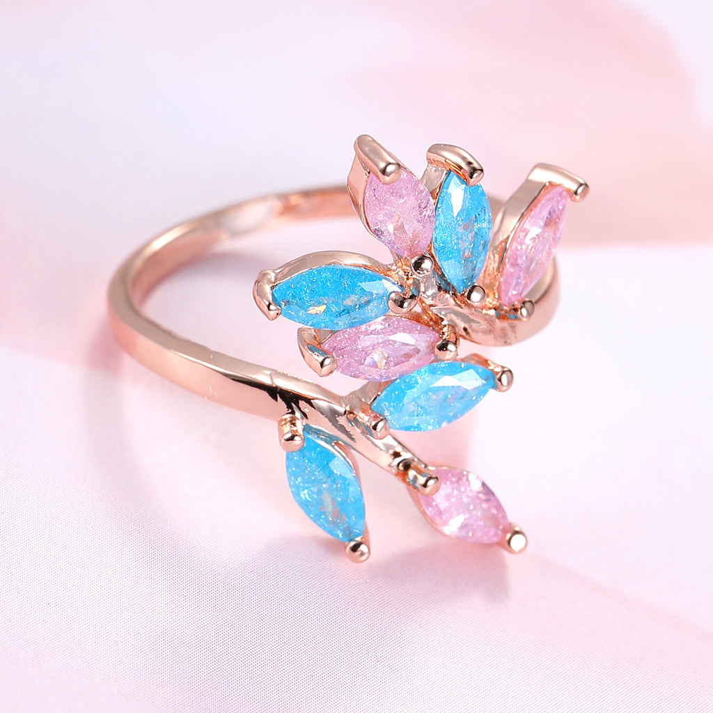 Eisblume Zirkon Schmuck Ring Schmuck