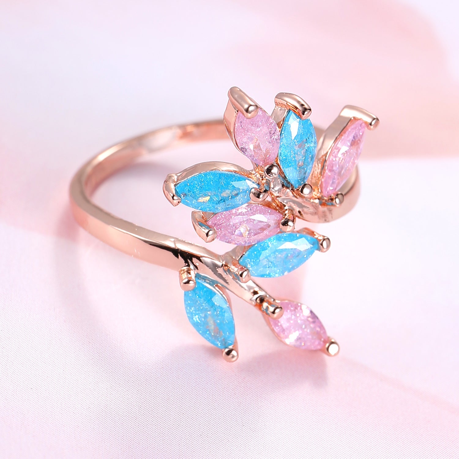 Eisblume Zirkon Schmuck Ring Schmuck