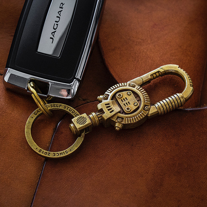 Llavero Colgante de Bolso Steampunk Retro Mecánico de Latón Puro