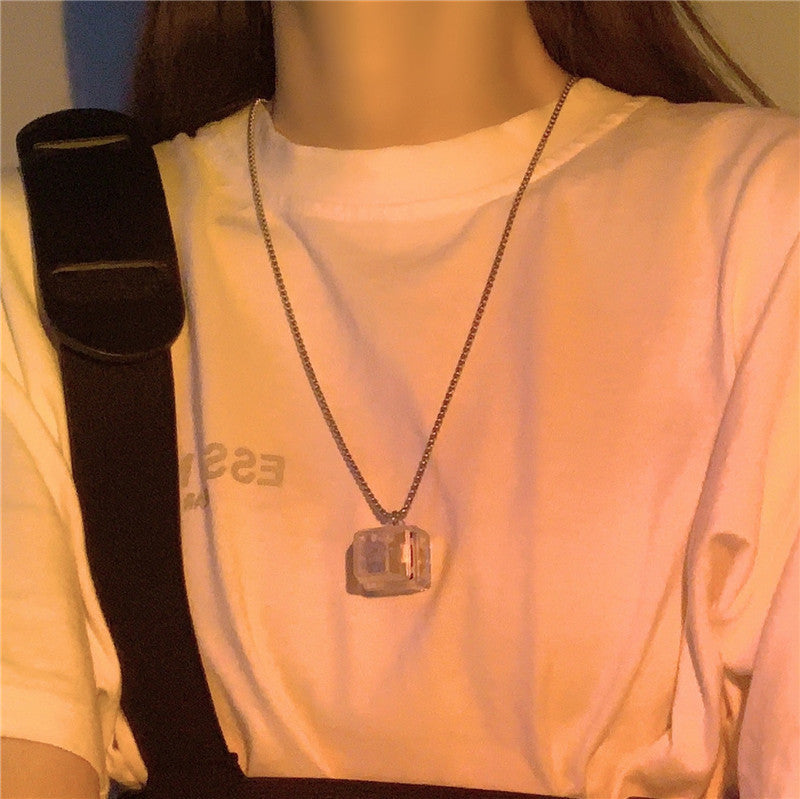 Dekompressionskette Manipulator Fühlknopf Leuchtanhänger Herren Und Damen Paar Mode Schmuck Accessoires