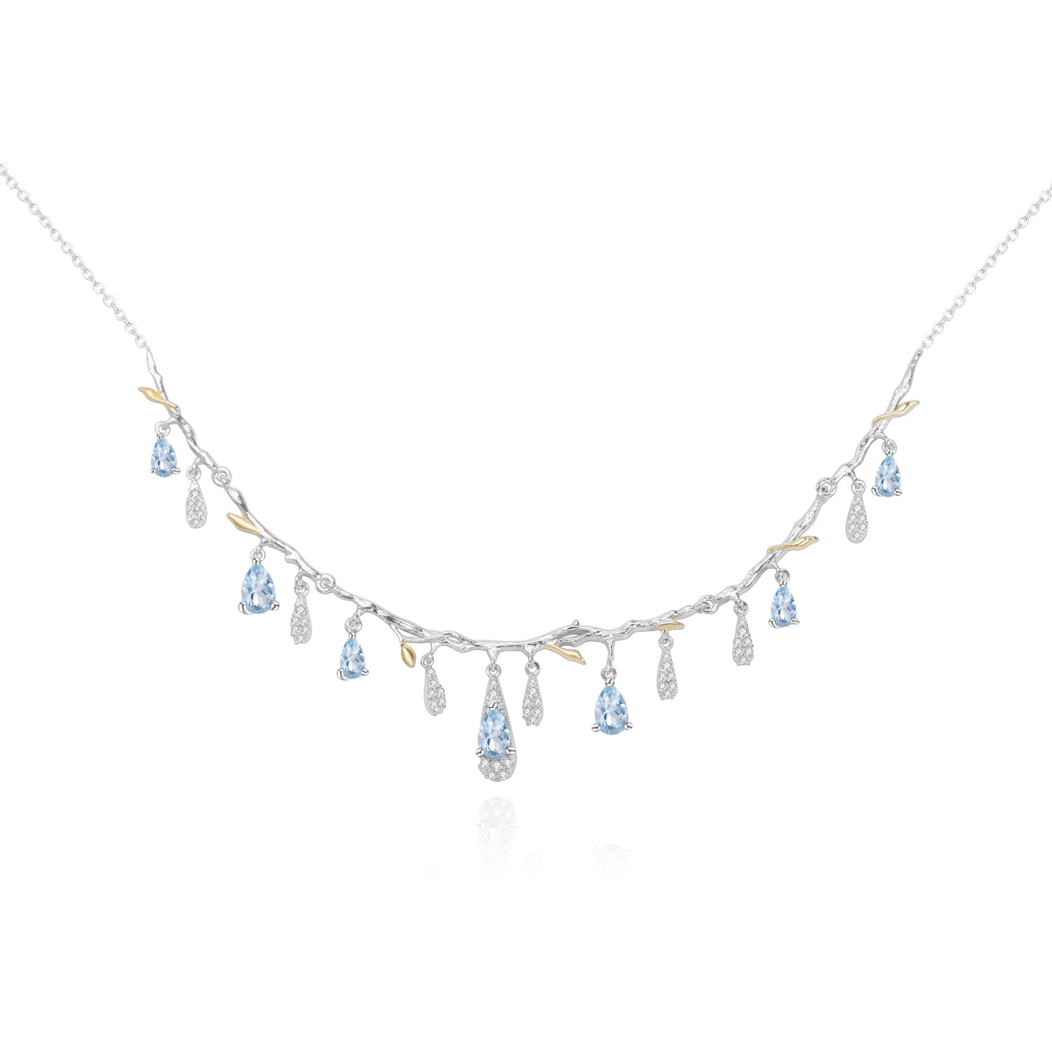 S925 Silber Natur Topas Halskette