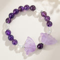Natural Purple White Crystal Butterfly Wings Bracelet