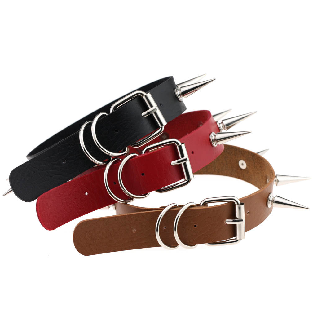 Sexy Punk Egirl Choker Halsband Himmelblau Lederhalsketten Frauen Bondage Cosplay Goth Spike Choker Gürtel Schmuck Emo Harajuku Geschenke