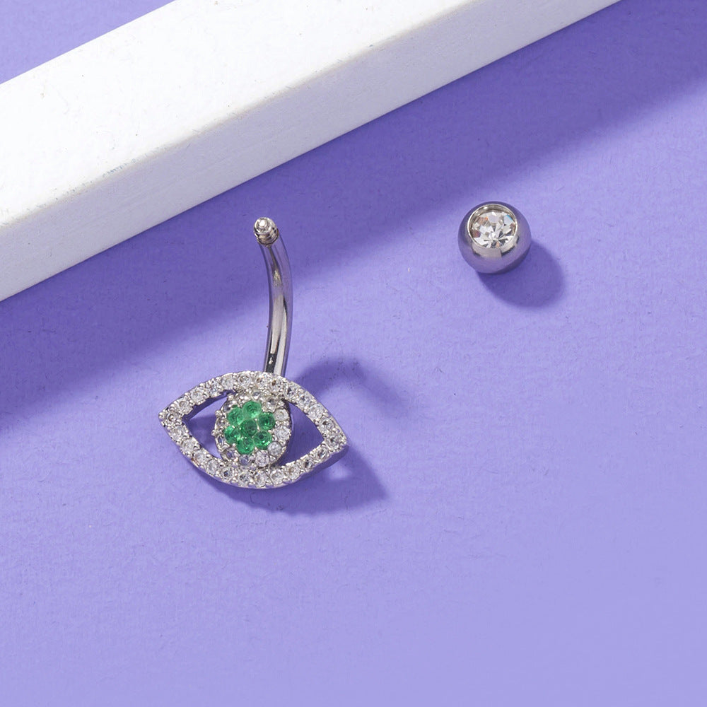 Joyería de Piercing de Ombligo de Circón Ojo Sencillo para Mujer