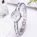 Reloj de pulsera para mujer con diamantes engastados, diseño simple