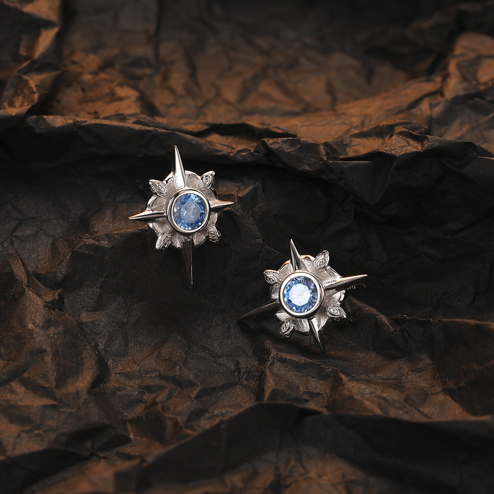 Pendientes de plata de ley 925 con diseño de hexagrama exquisito y de interés especial