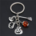 Llavero de Halloween Calabaza Mago Escoba Dientes