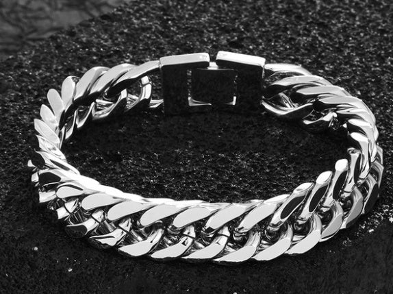 Pulsera de doble hebilla de acero de titanio