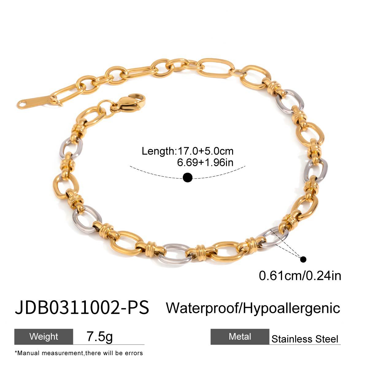 Pulsera Addison bicolor en oro