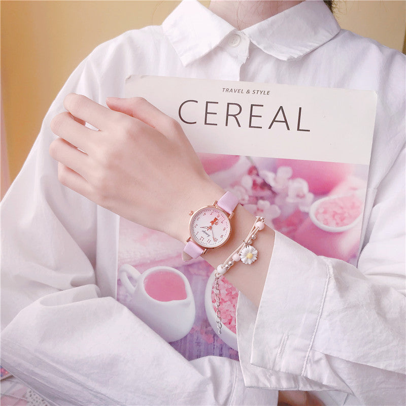 Reloj infantil de temperamento sencillo, estilo universitario, bosque salvaje