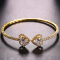 Vollbesetztes „Loving Heart“ Armband – Modisch, schlicht, einreihig, offen