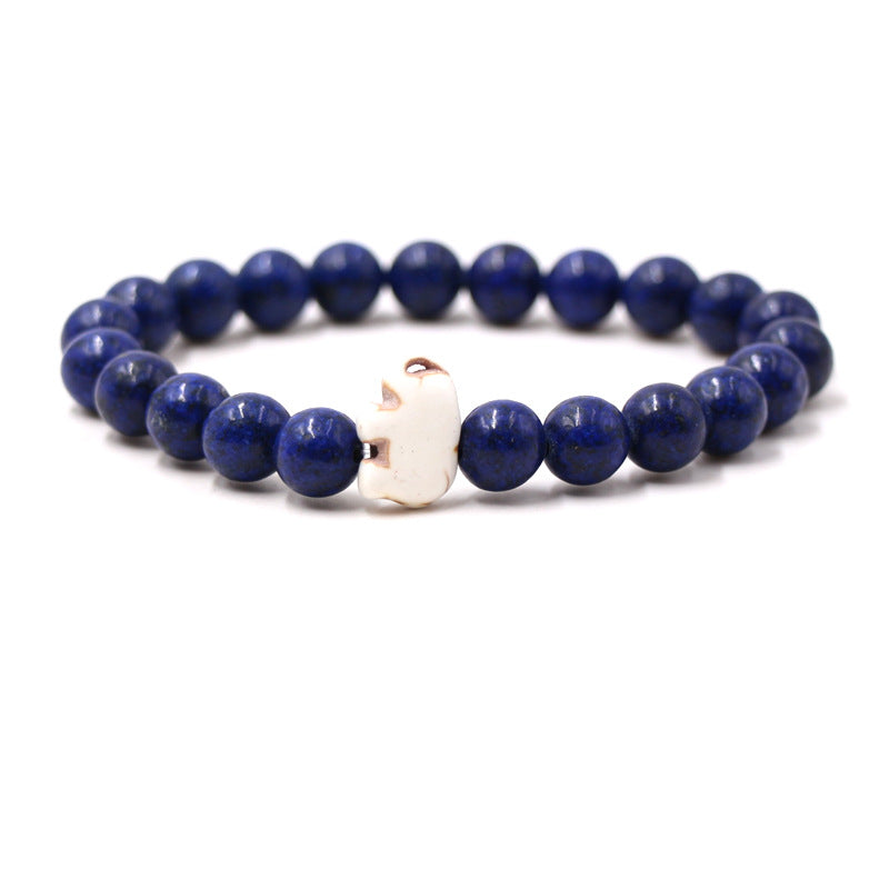 European And American Blue Pine Green Malachite Elephant Bracelet