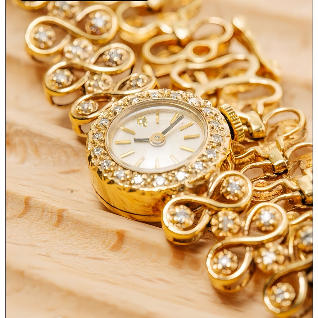 Joyas Antiguo Lujo Diamante Cuarzo Reloj de Mujer