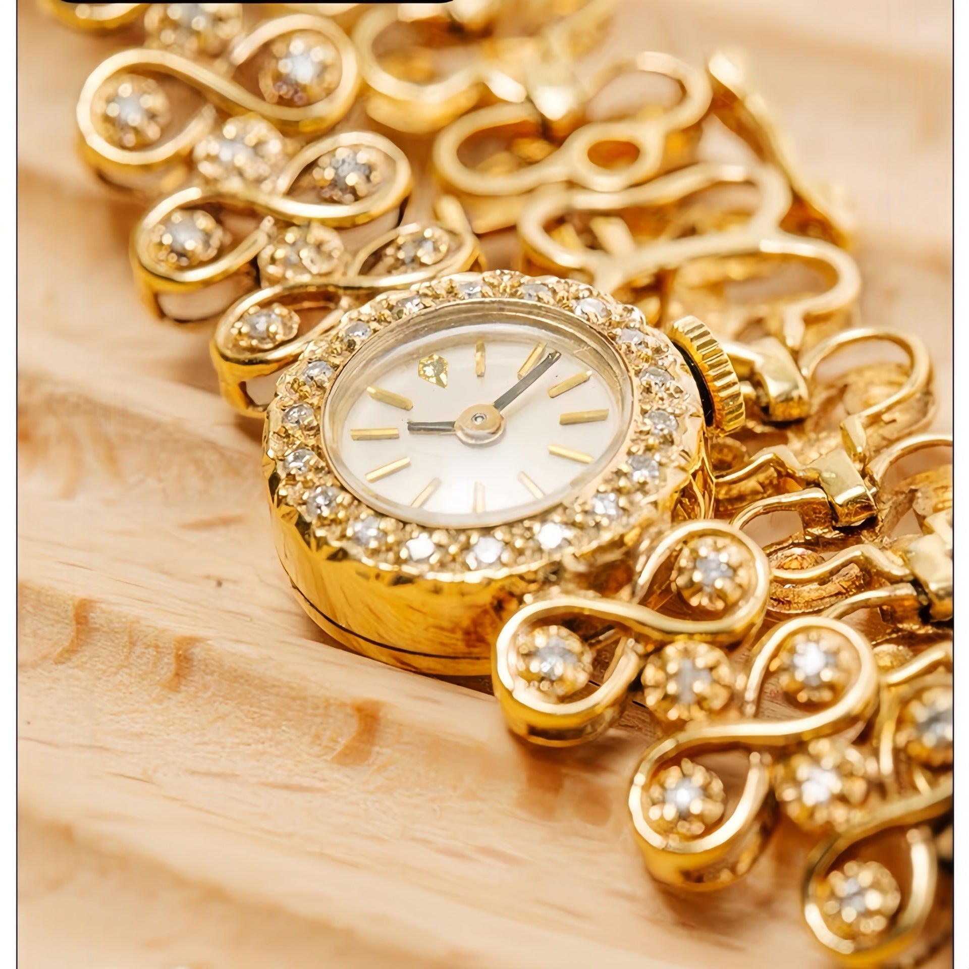 Joyas Antiguo Lujo Diamante Cuarzo Reloj de Mujer