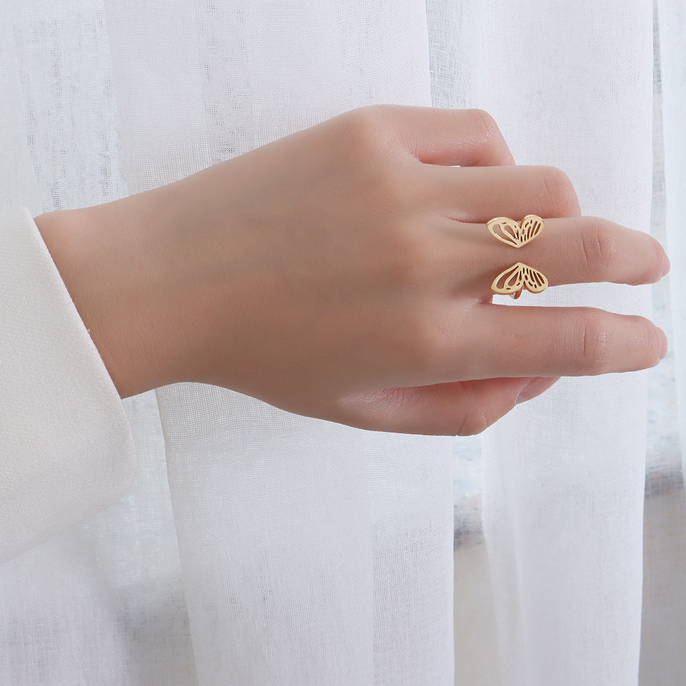 Anillo de Mariposa Hueca Estilo Normcore de Moda Personalizada