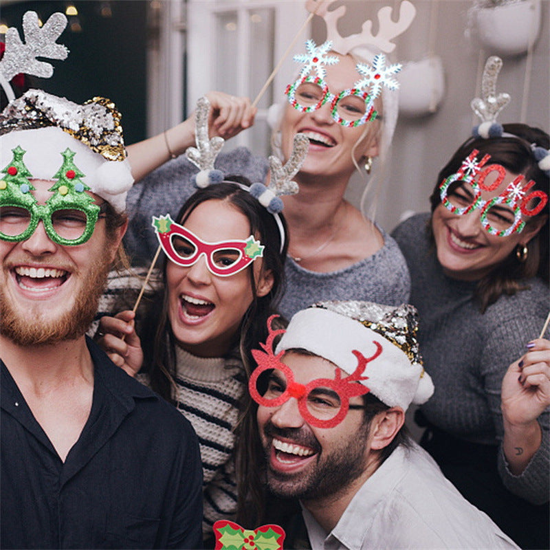 Weihnachtliche kreative Partybrille zum Verkleiden