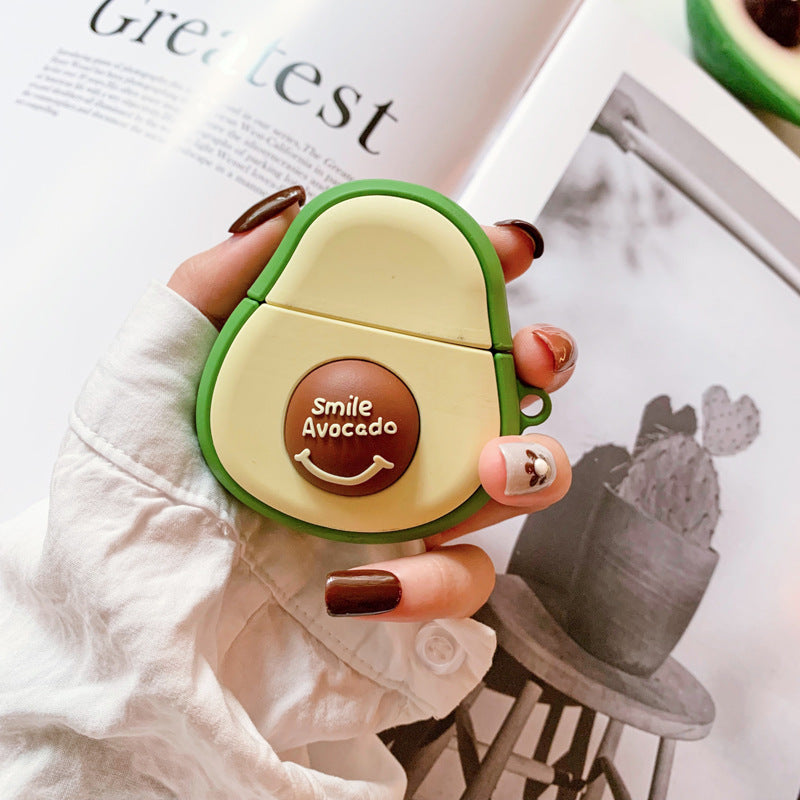 Estuche para auriculares estéreo de silicona resistente a golpes Stereo Avocado Apple Bluetooth 2da generación