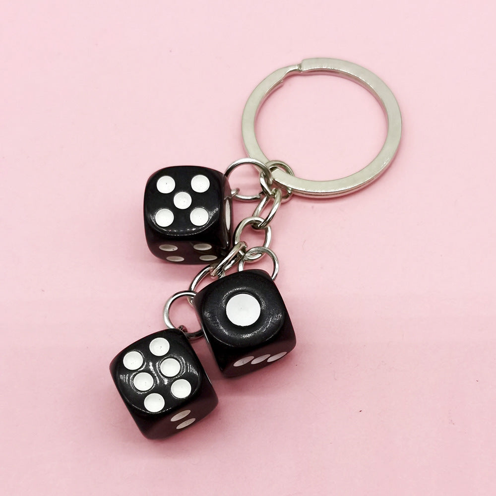 Llavero Colgante con Forma de Dados de Resina Creativos, Accesorios Portátiles para Bolsos y Bolígrafos