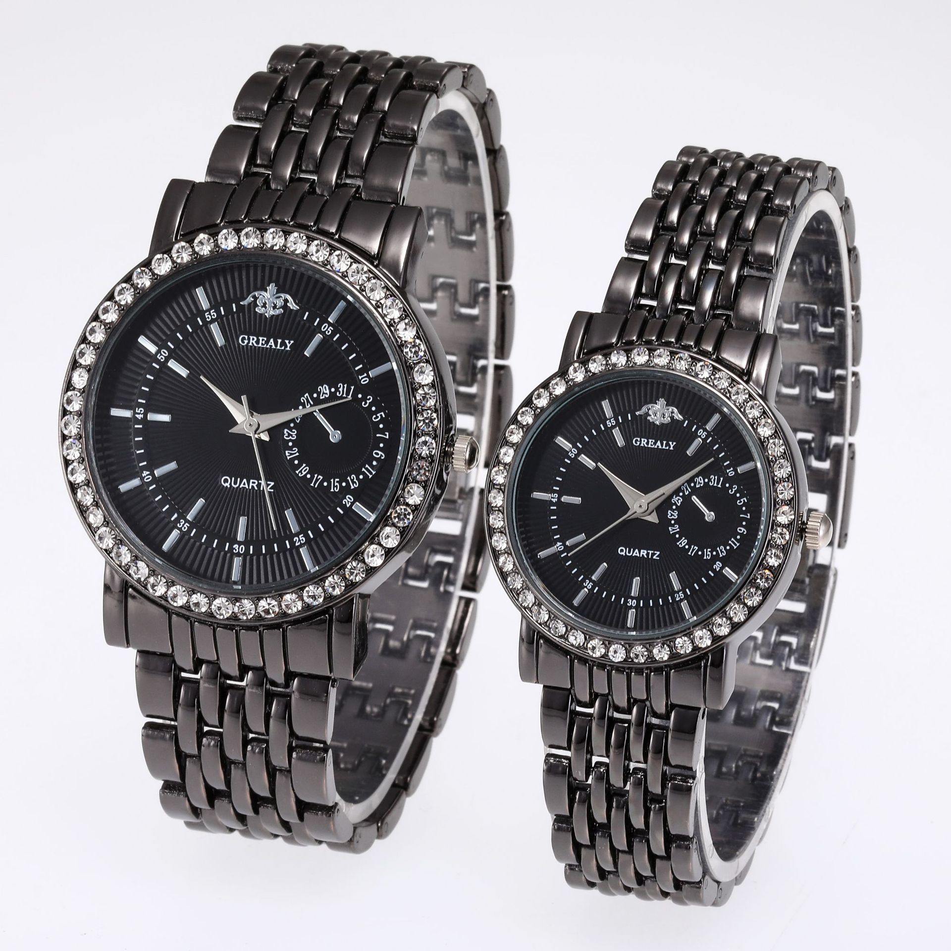 Reloj de pulsera clásico de negocios de lujo con diamantes para parejas