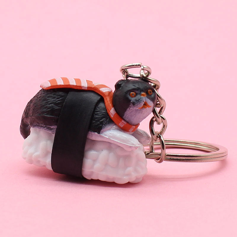 Lindo Colgante de Ropa de Bolsa de Gato de Sushi