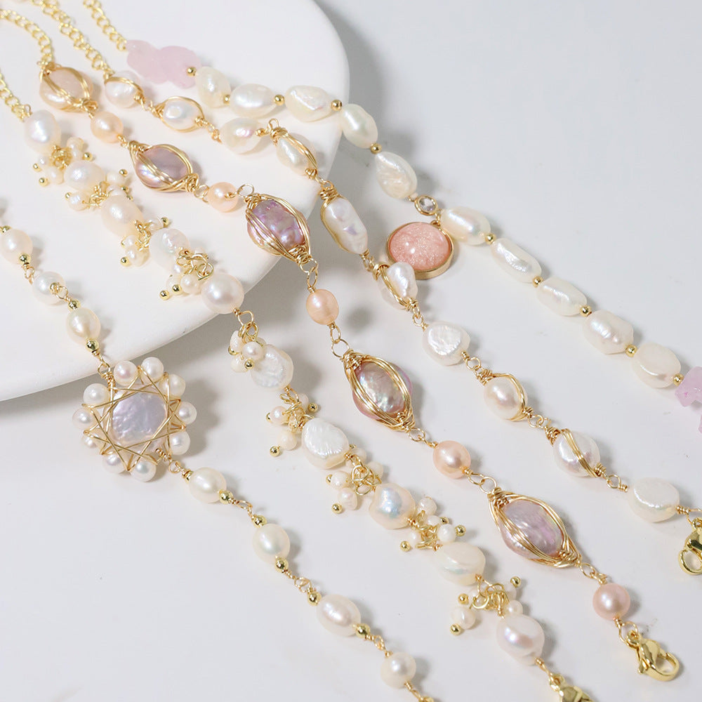 Pulsera de Perlas para Mujer, Diseño Original, Turquesa