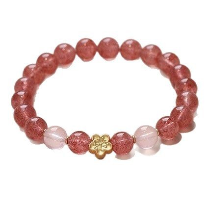Pigeon Blood Red Grade Strawberry Quartz Design Bracelet Female