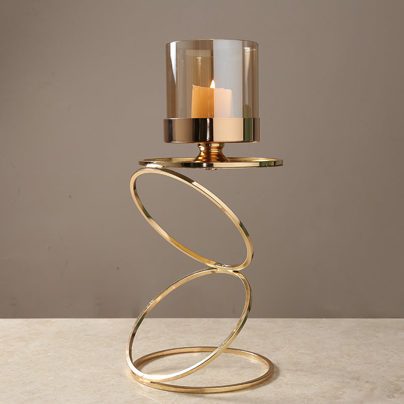 Portavelas de lujo ligero romántico nórdico Cavalli, decoración, aromaterapia de vidrio