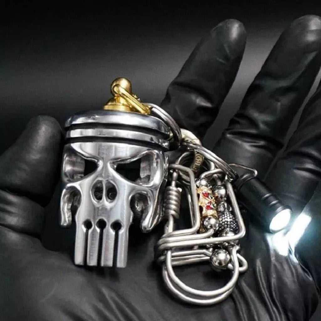 Accesorios creativos de llavero de calavera de aleación