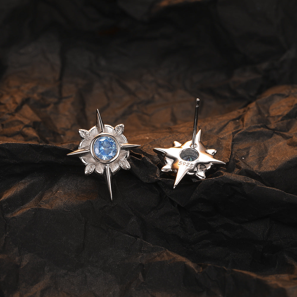 Pendientes de plata de ley 925 con diseño de hexagrama exquisito y de interés especial