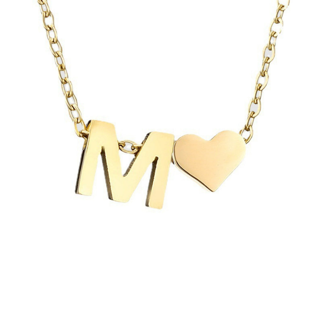 Minimalistische herzförmige Buchstaben-Halsketten-Armbänder