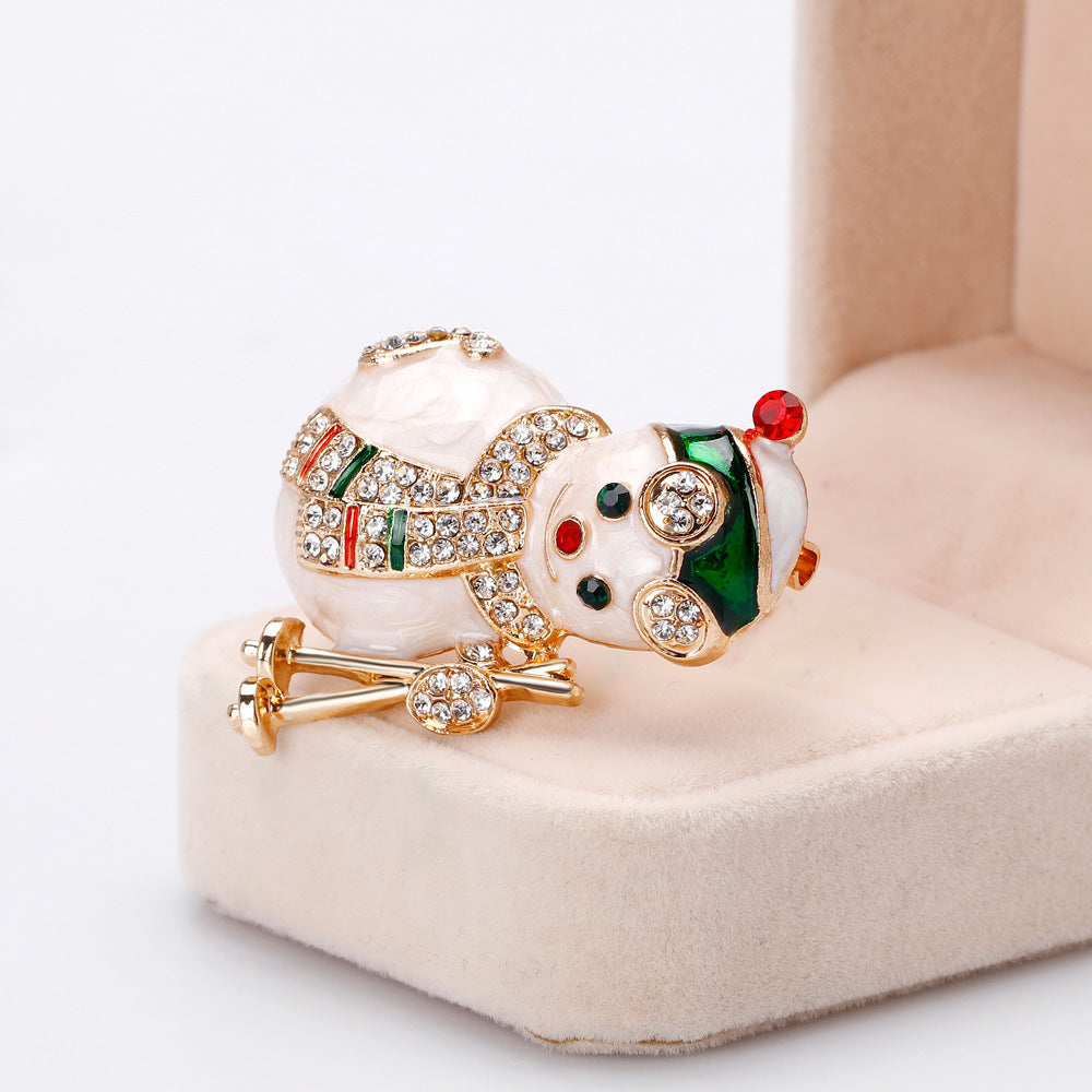 Broche de muñeco de nieve navideño de dibujos animados de moda
