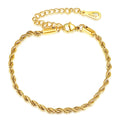 Pulsera de acero inoxidable trenzada, elegante y ajustable
