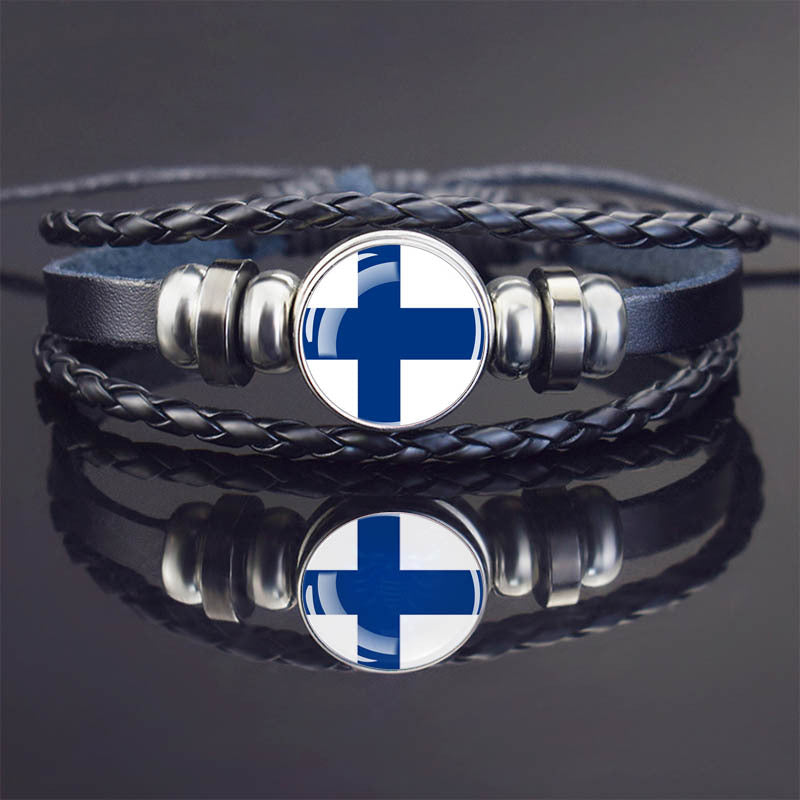 World Flag Bracelet Woven Twisted