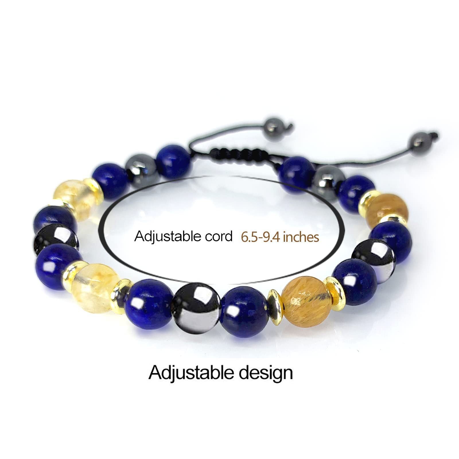 Agate Tiger Eye Lapis Lazuli Beaded Weave Bracelet