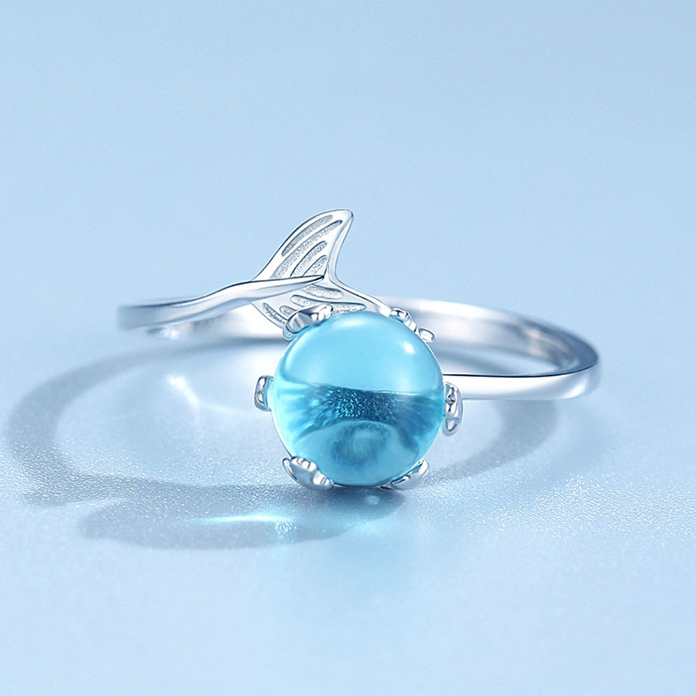 Verstellbarer Ring für Damen, Hochzeit, Verlobung, versilbert, Fingerring, Schmuck, stilvolles Persönlichkeitsdesign, Meerjungfrau