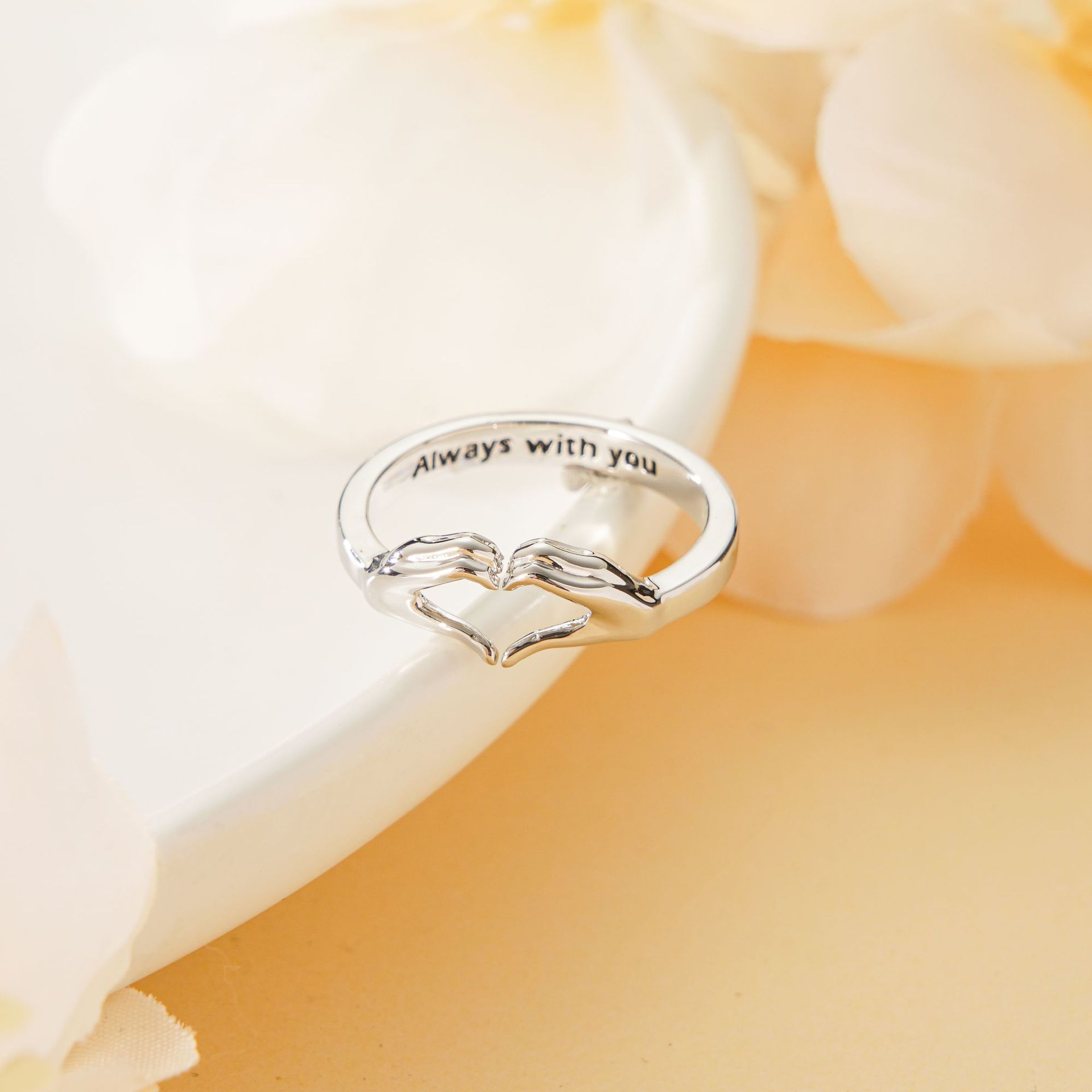 Romantische Hände Herz Ring Paar Partnerringe