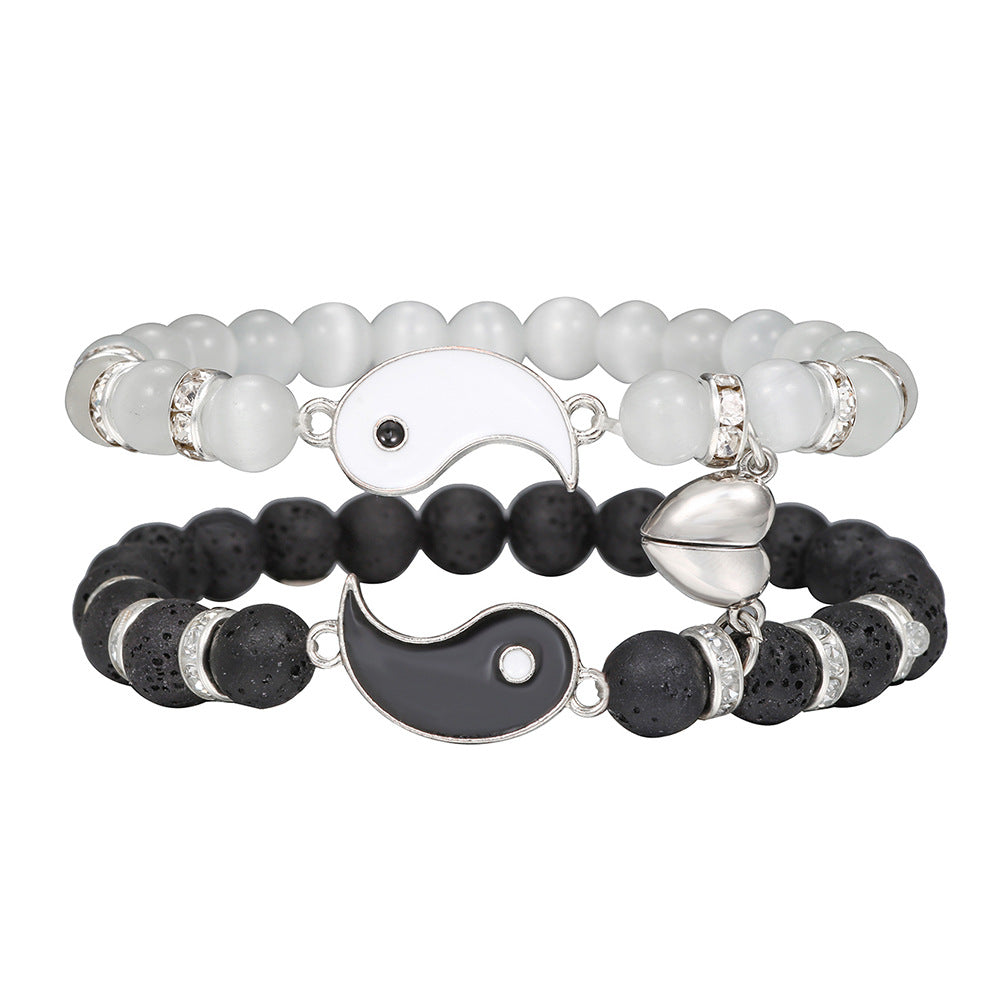 Liebes-Magnetarmband Opal Vulkan Yin Yang Tai Chi Armband