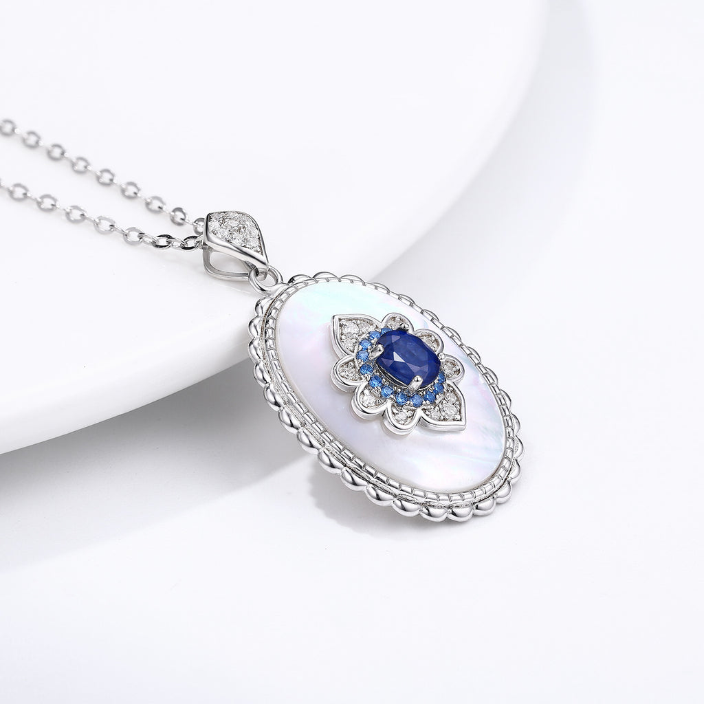 Saphir Diamant Anhänger 925 Sterling Silber Party Hochzeit Anhänger Halskette für Frauen Charm Schmuck