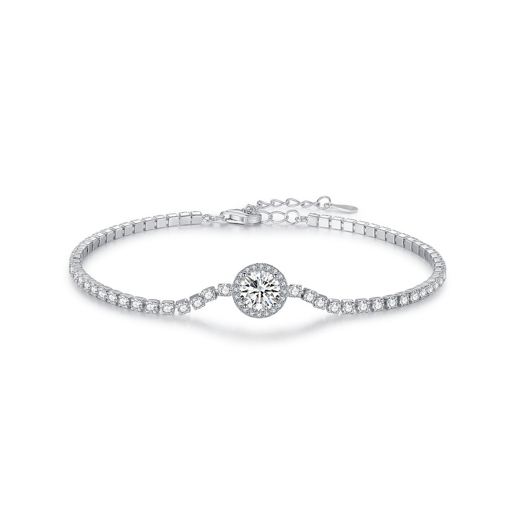 Silver Light Luxury Tennis Bracelet For Women