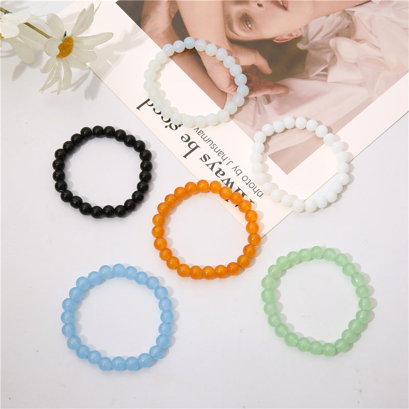 Solid Color Transparent Glass Bracelet
