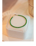 Pulsera Fina Retro de Calcedonia Verde Mini Ágata
