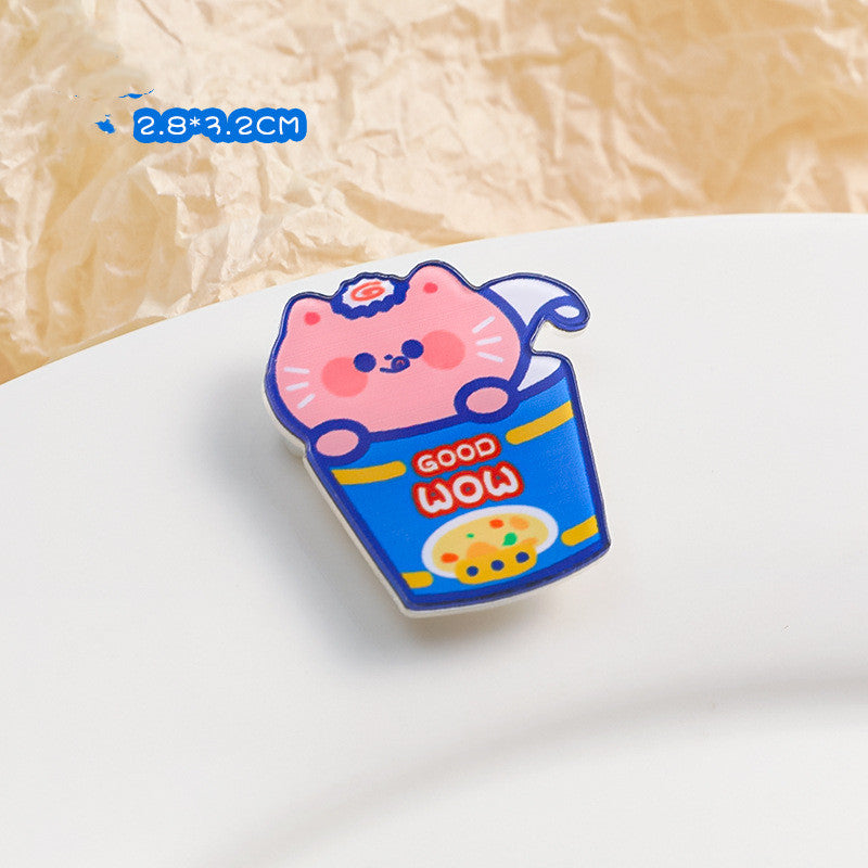 Cartoon Acryl Brosche Süße Dekorative Accessoires