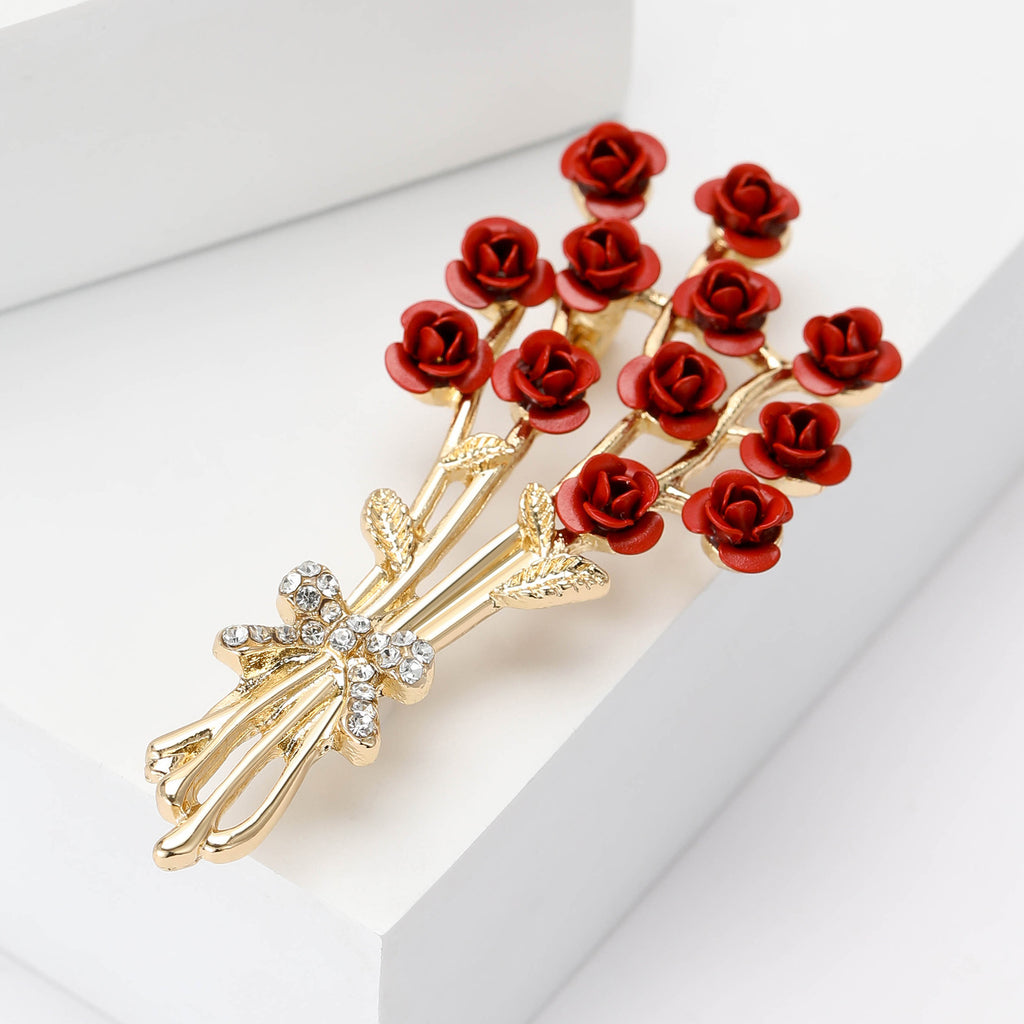 Broschen mit Emaille-Ölflecken-Glasur und Blumen der Hochzeitskollektion